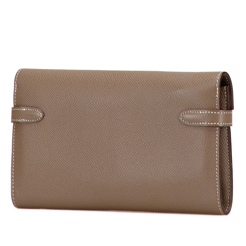 エルメス ケリーウォレット エトゥープ グレージュ ヴォーエプソン レディース HERMES 1-0233502