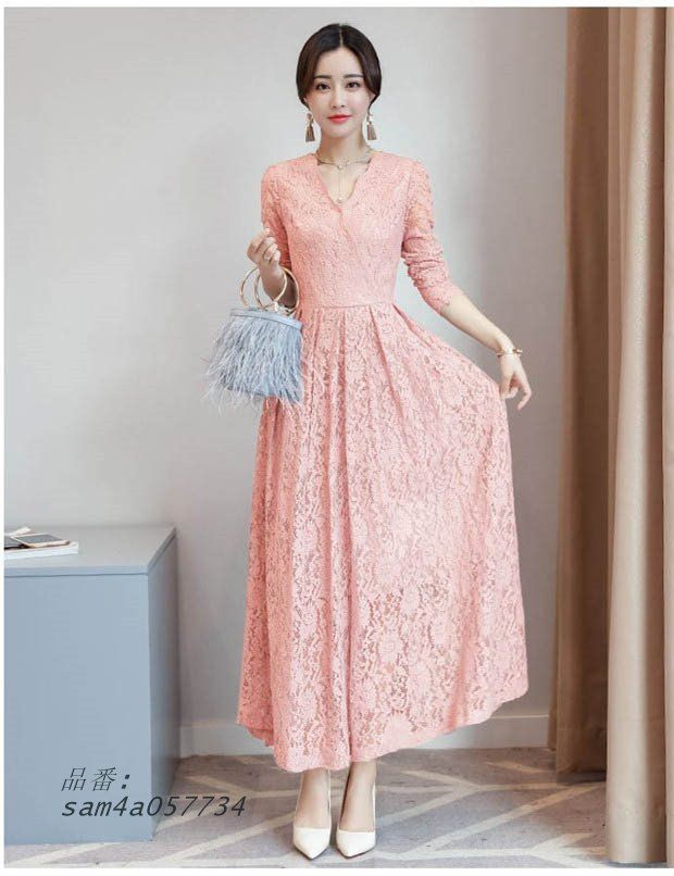 袖あり ロングドレス