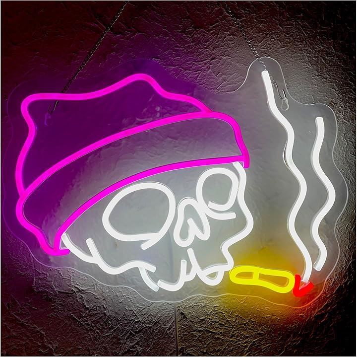Flatland 骸骨 ネオンサイン LED ネオン看板 壁掛け 吊り下げ両用 BAR