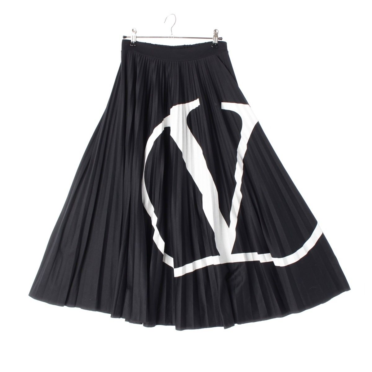 極美品　VALENTINOヴァレンティノ ジャージー　ロゴ　スカート　プリーツ 極美品VALENTINOヴァレンティノ ジャージーロゴスカートプリーツ