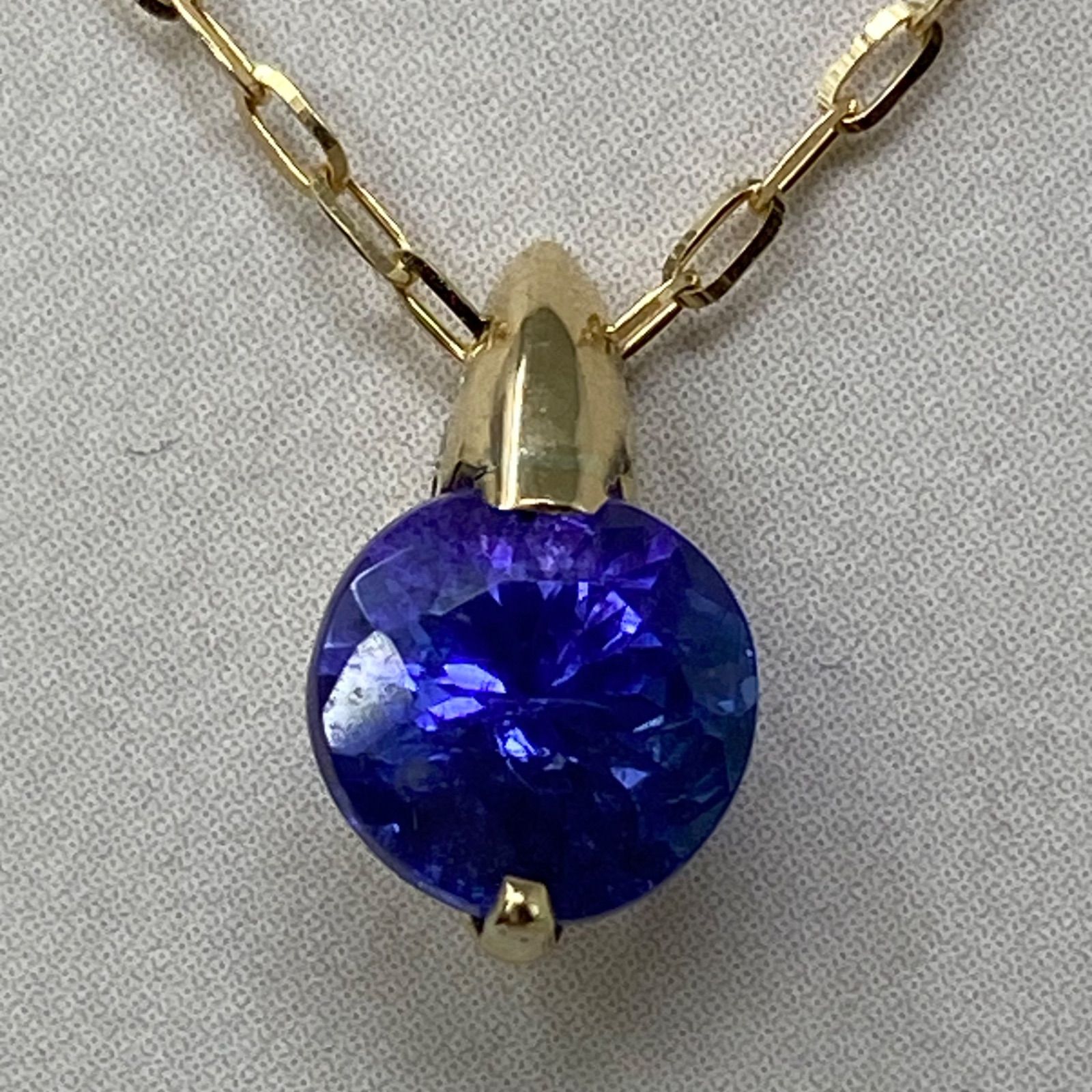 k18YG AU750 18金 天然タンザナイト 1.12ct ペンダントネックレス 