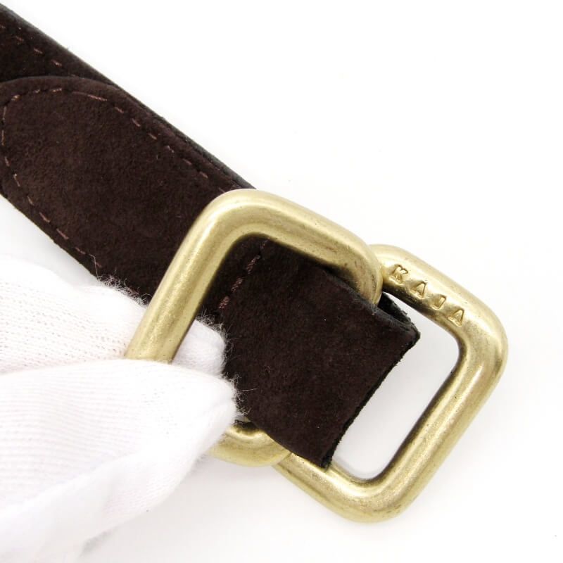 美品 KAJA カジャ ベルト REVERSIBLE SUEDE SQUARE RING BELT