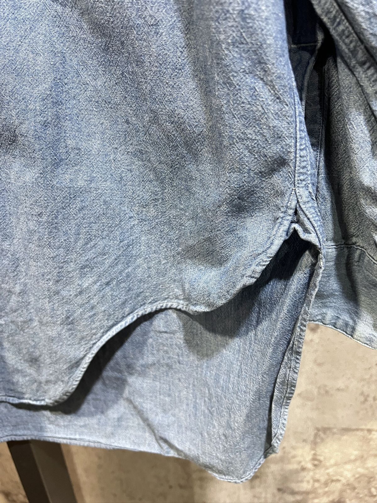 RRL 90'S 三つ星タグ バンドカラー シャンブレーシャツ M メンズ