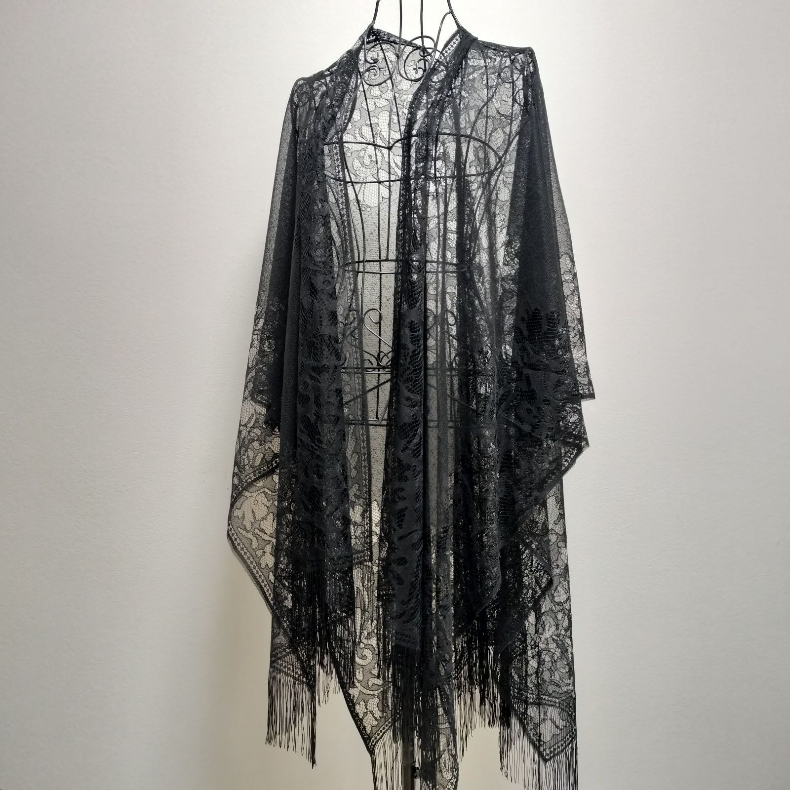 ブラック、ホワイト再再入荷】【新色追加】レース長羽織 和装 羽織物 