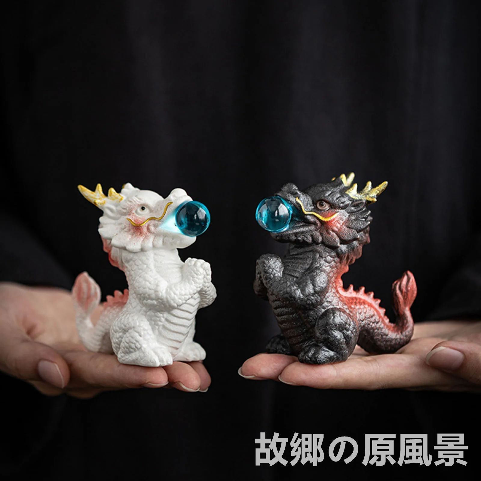 デスクトップ装飾用のセラミックドラゴン像，中国のzodiacオーナメント，ラッキーなドラゴン，新年のドラゴンコレクション，2024