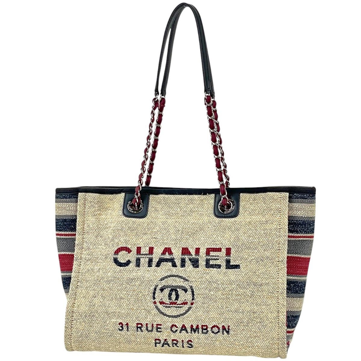 シャネル CHANEL ドーヴィルライン チェーン トートバッグ ココ