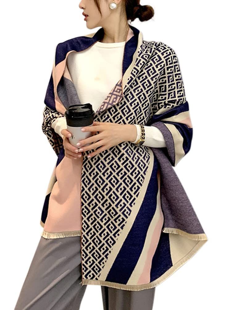 まもなく終了 厚手 大判 マフラー ストール スカーフ ビンテージ レディース ショール Euyqs