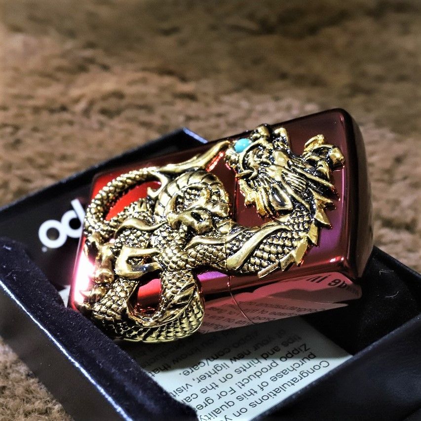 限定ZIPPO ジッポ 100個限定 ドラゴンメタル レッド 龍 竜 赤 限定