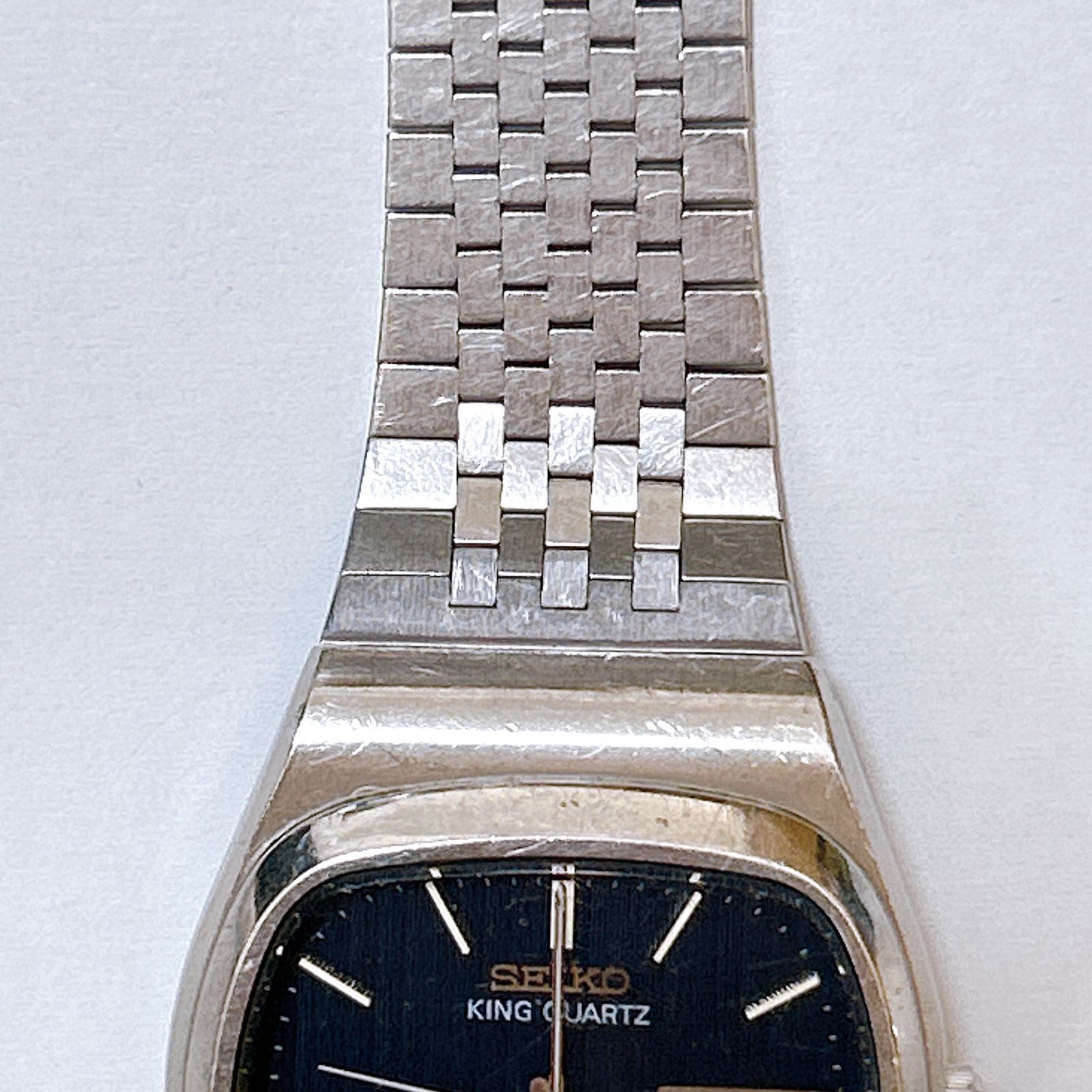セイコー SEIKO スクエア キング クオーツ 5856-5010 青文字盤 動作