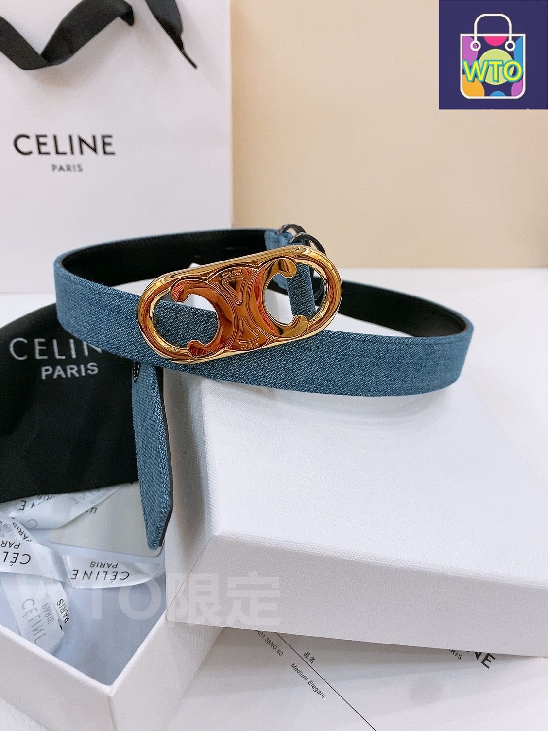 今日WTO】Celine セリーヌ 24 中号 デニムベルト-1-CO45 - メルカリ
