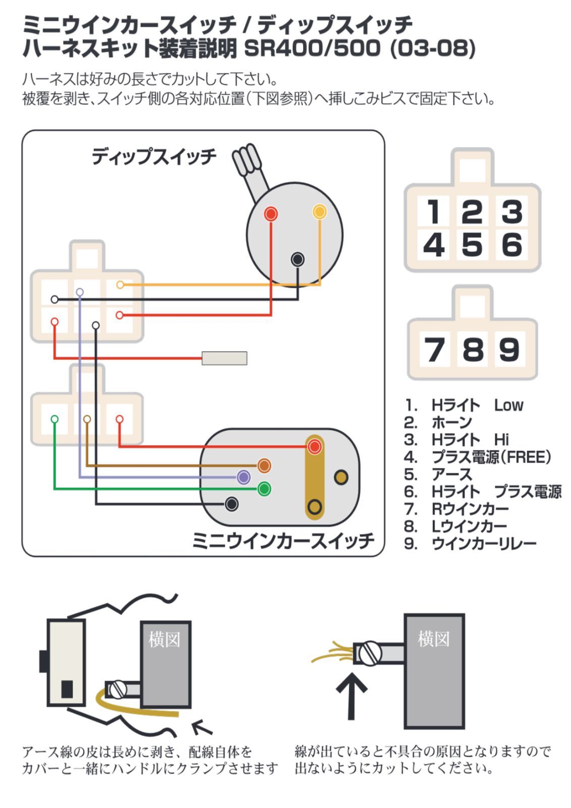 ミニウインカー&ディップスイッチカプラーオンキット SR400(03-08年 