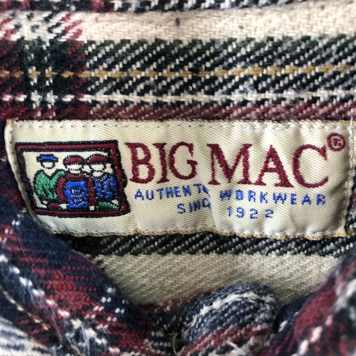 ビッグマック BIG MAC チェック柄 長袖 ヘビーネルシャツ メンズL