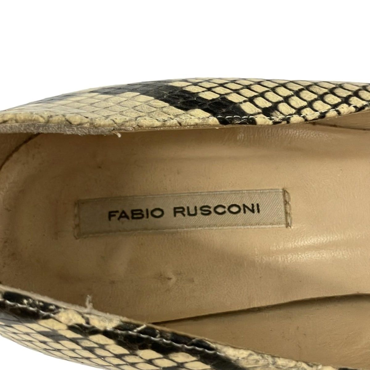美品★FIファビオルスコーニ FABIO RUSCONI★パンプス★38 ファビオルスコーニ FABIO RUSCONI ポインテッドトウダブル