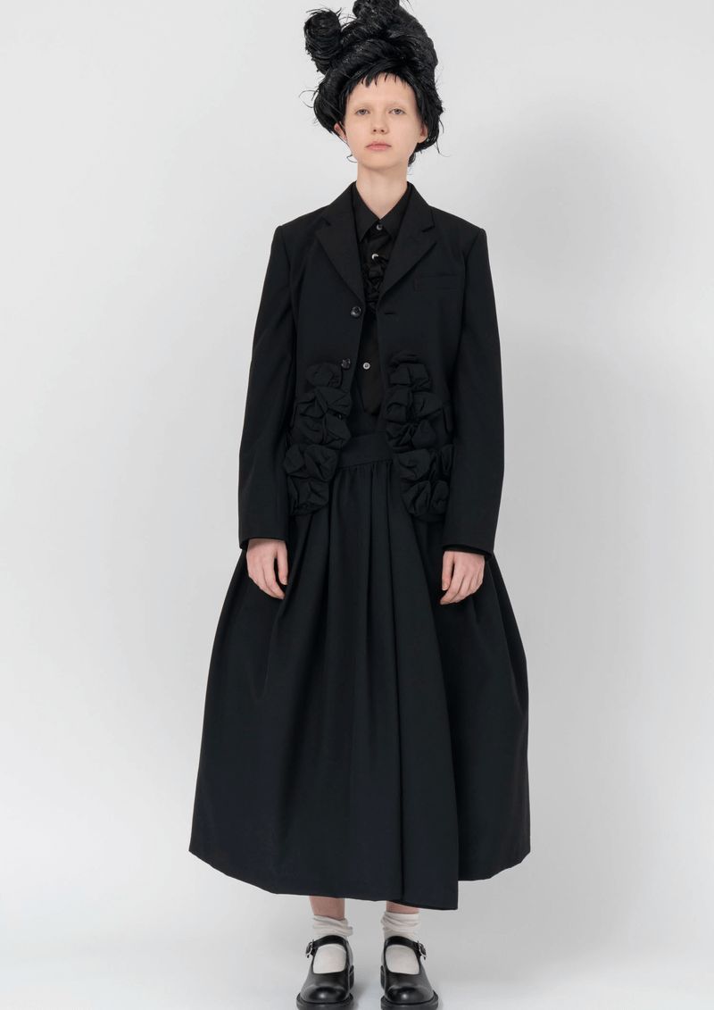 COMME des GARCONS COMME des GARCONS 21ss ウールギャバ 吊りスカート ジャンパースカート M コムデギャルソンコムデギャルソン コムコム 2021ss AD2020 RG-A001