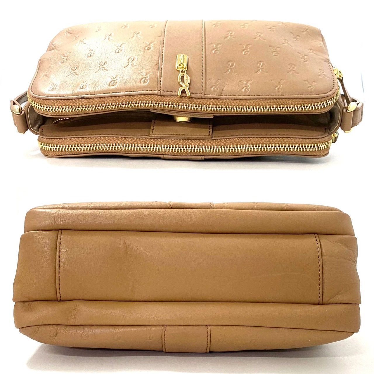 【美品】ロベルタディカメリーノ ミヌエット シルキーシナモン Roberta di Camerino】ミヌエット シルキーシナモン ショルダー