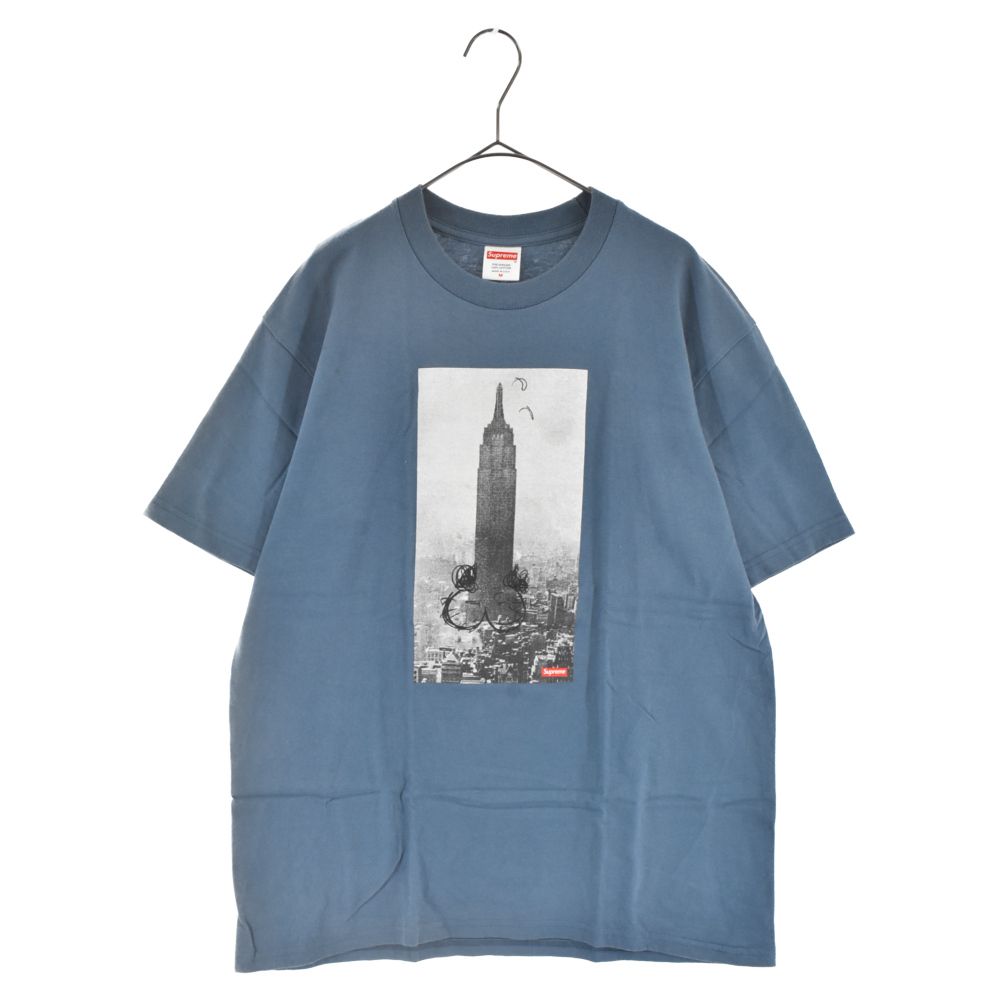 SUPREME (シュプリーム) 18AW×Mike Kelley Empire State Tee マイクケリー エンパイアステイトビル  フォトプリント半袖Tシャツ ブルー