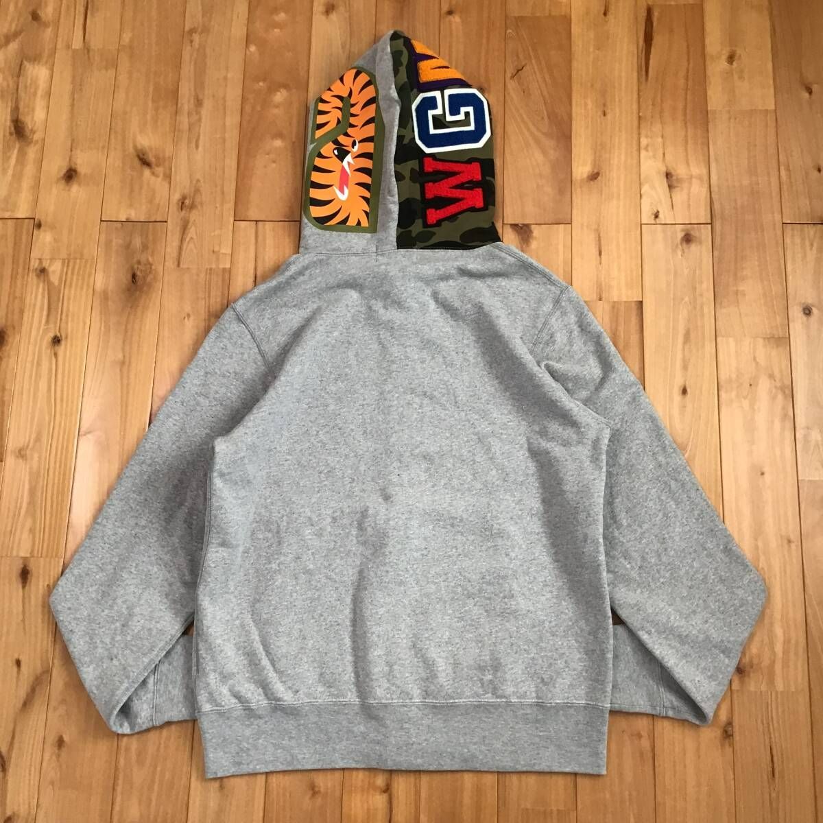 BAPE LOGO シャーク パーカー Lサイズ グレー shark full zip hoodie a 