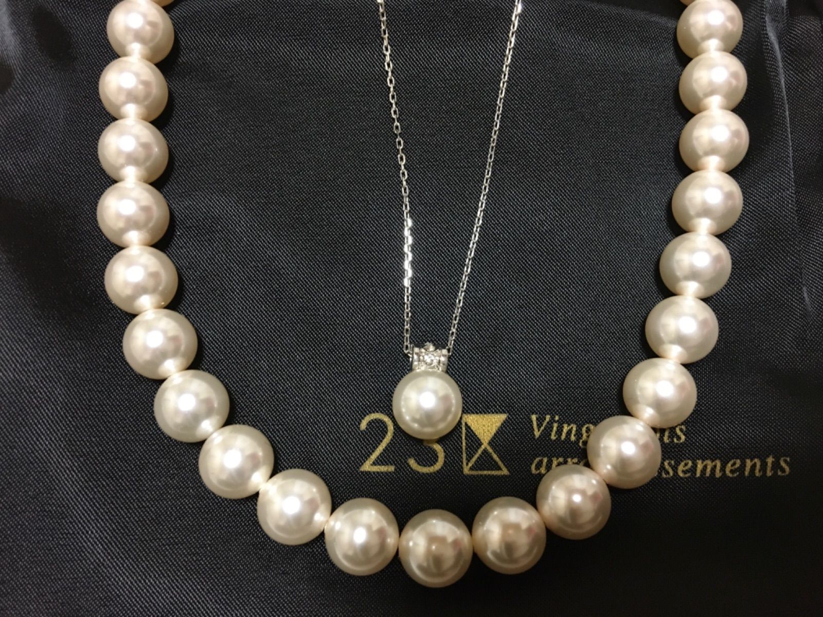 410新品23区2WAYスワロフスキーパールネックレス￥14300入学式結婚式