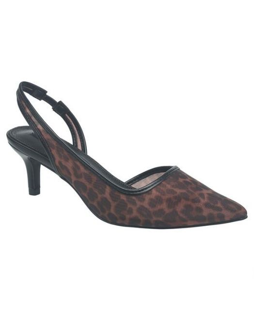 送料無料 フレンチコネクション レディース サンダル シューズ Ladies Quest Slingback Kitten Heel Leopard