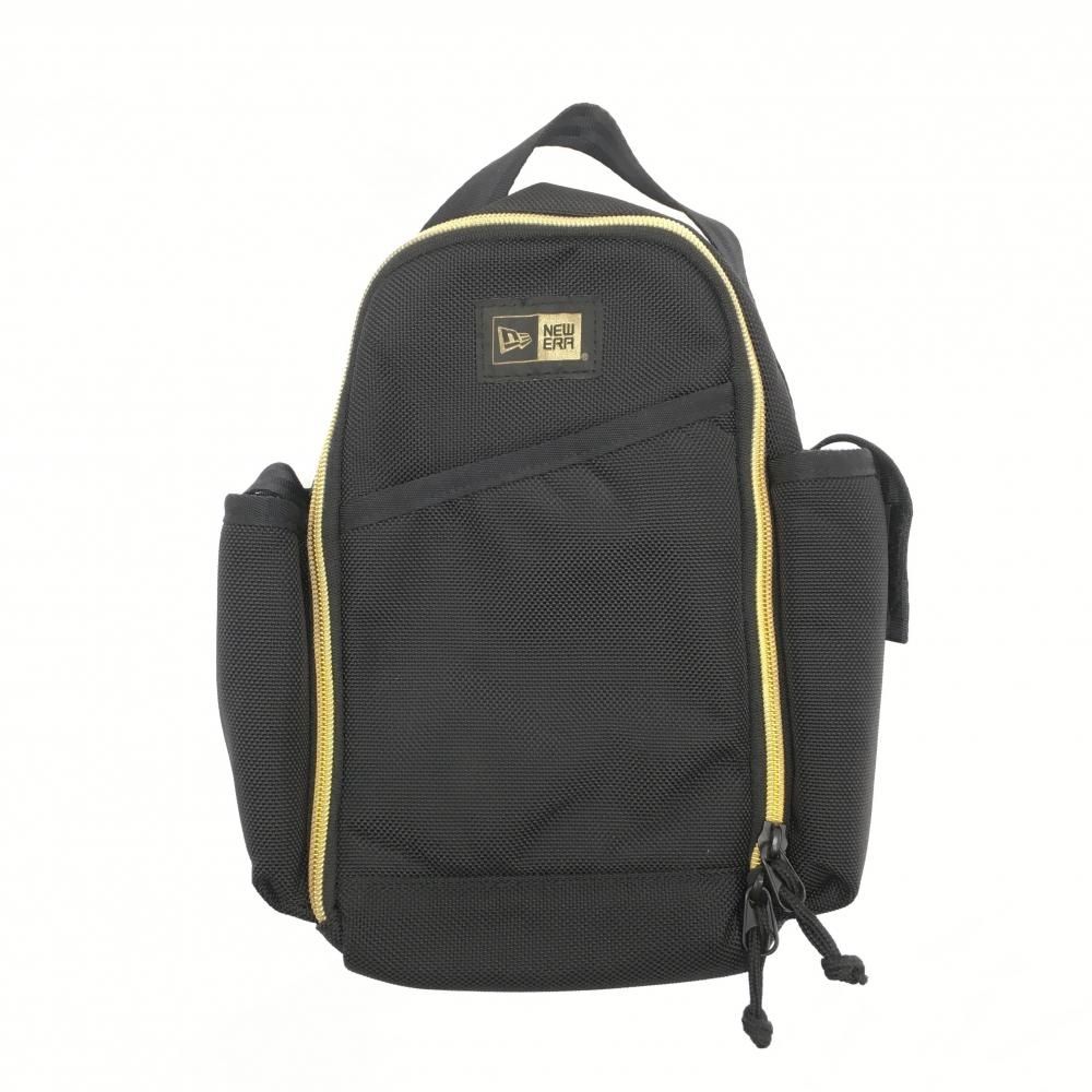 【美品】ニューエラ カートバッグ 黒 ロゴワッペン サイドポケットゴルフ New Era