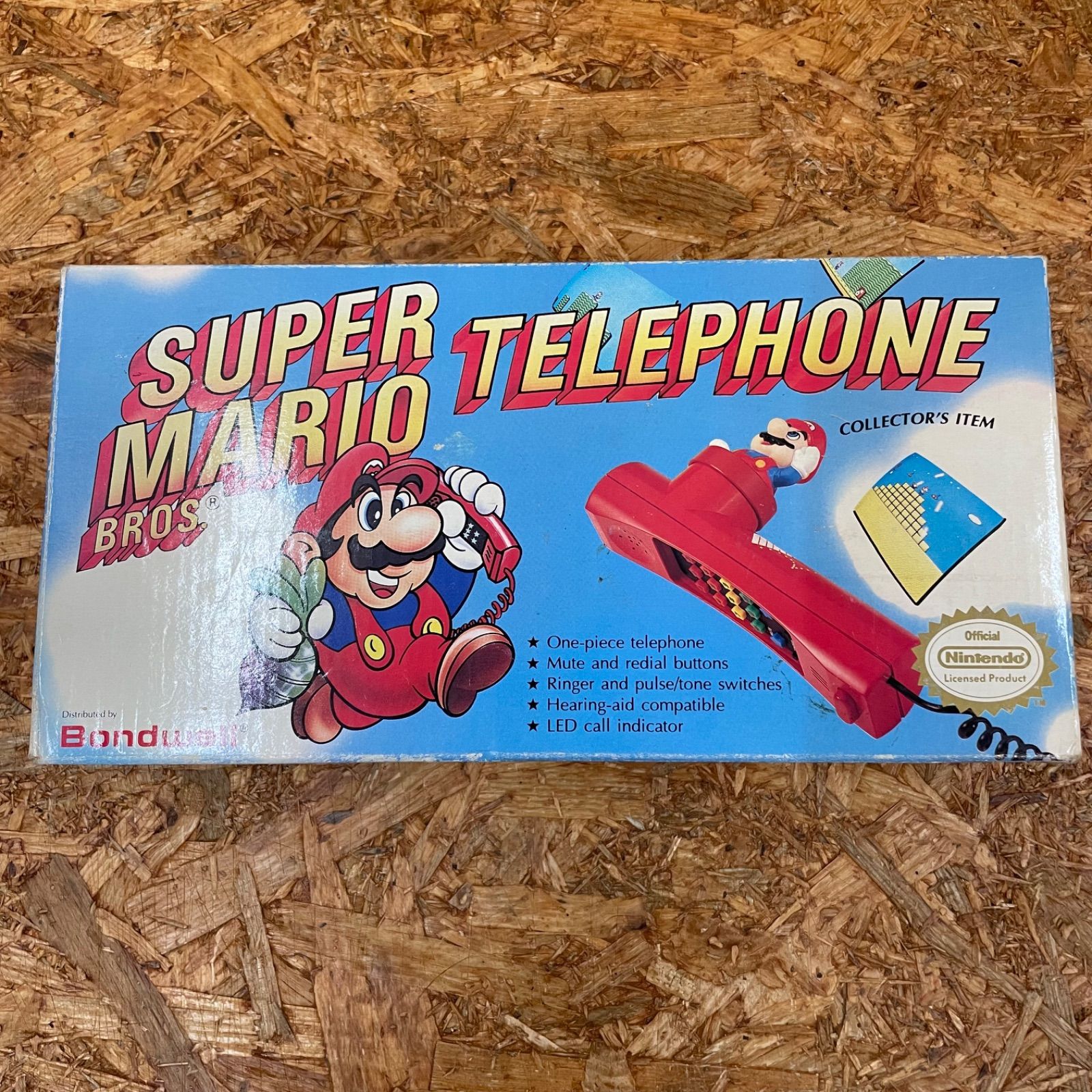 1990年 デッドストック SUPER MARIO TELEPHONE ブルー Bondwell