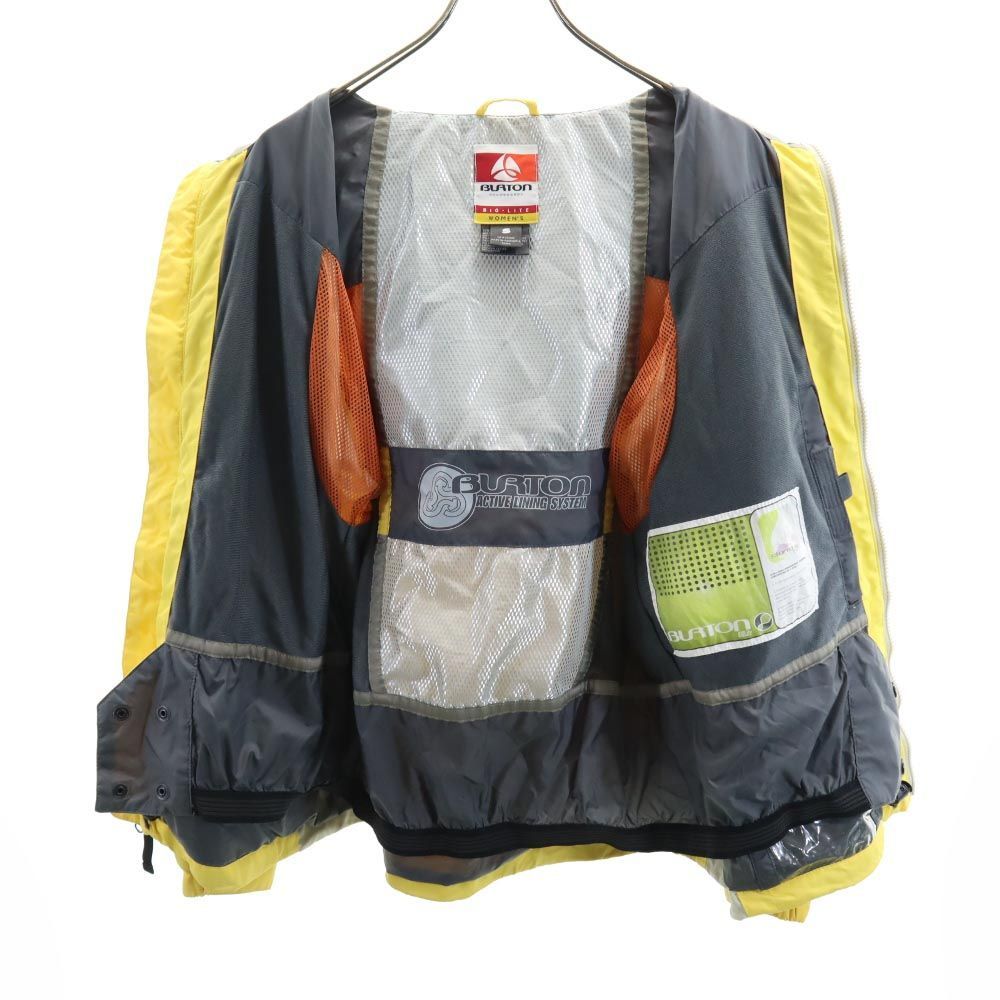 BURTON - バートン スノーボード ウェア S イエロー BURTON ナイロン ジャケット フード 裏メッシュ レディース バートン スノーボード ウェア S イエロー BURTON ナイロン