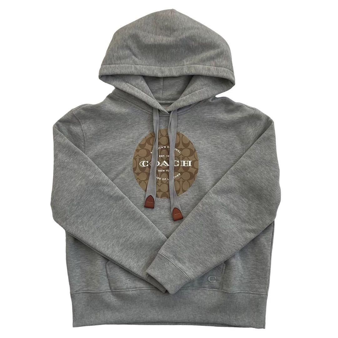 COACH コーチ 長袖トレーナー グレー 89639 厚手 ロゴ入り フード COACH コーチ 長袖トレーナー グレー 89639 厚手 ロゴ入り