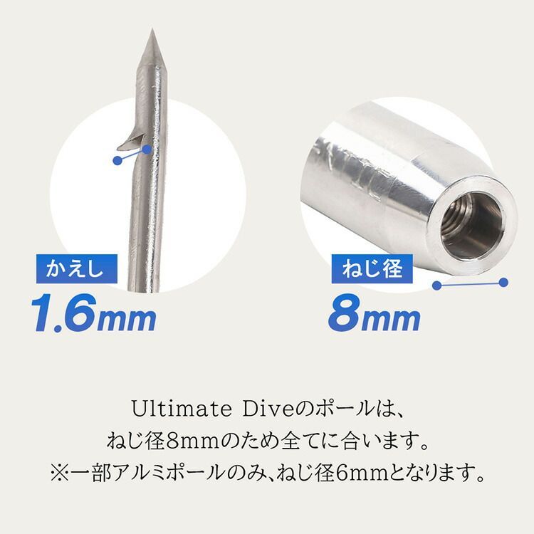 Ultimate Dive グラスファイバー製 2ピース 2024 スピアフィッシング