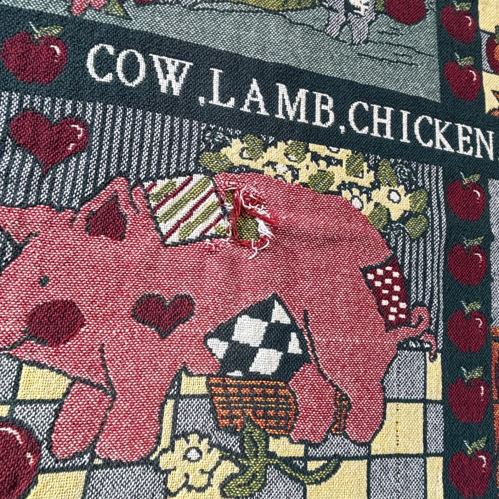 感あります 素材 ラグ ブランケット 牛 羊 鶏 ウサギ 豚 猫 タペストリーブランケット 10006ST MARWIL-DEMENAGEMENTS_CH