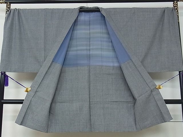 平和屋本店□極上 男性 本場結城紬 アンサンブル・長襦袢セット 網代織
