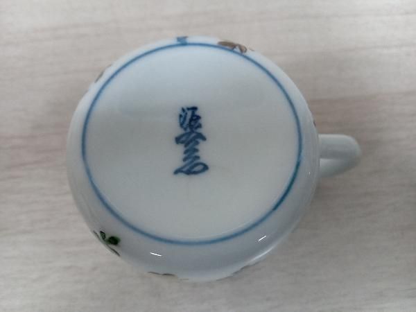 源右衛門 カップ＆ソーサー 1客 茶器 染錦更紗手花蝶文 箱無し