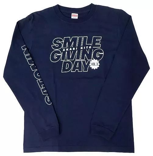 中古】Tシャツ 鬼頭明里 ロングTシャツ ネイビー Lサイズ 「鬼頭明里