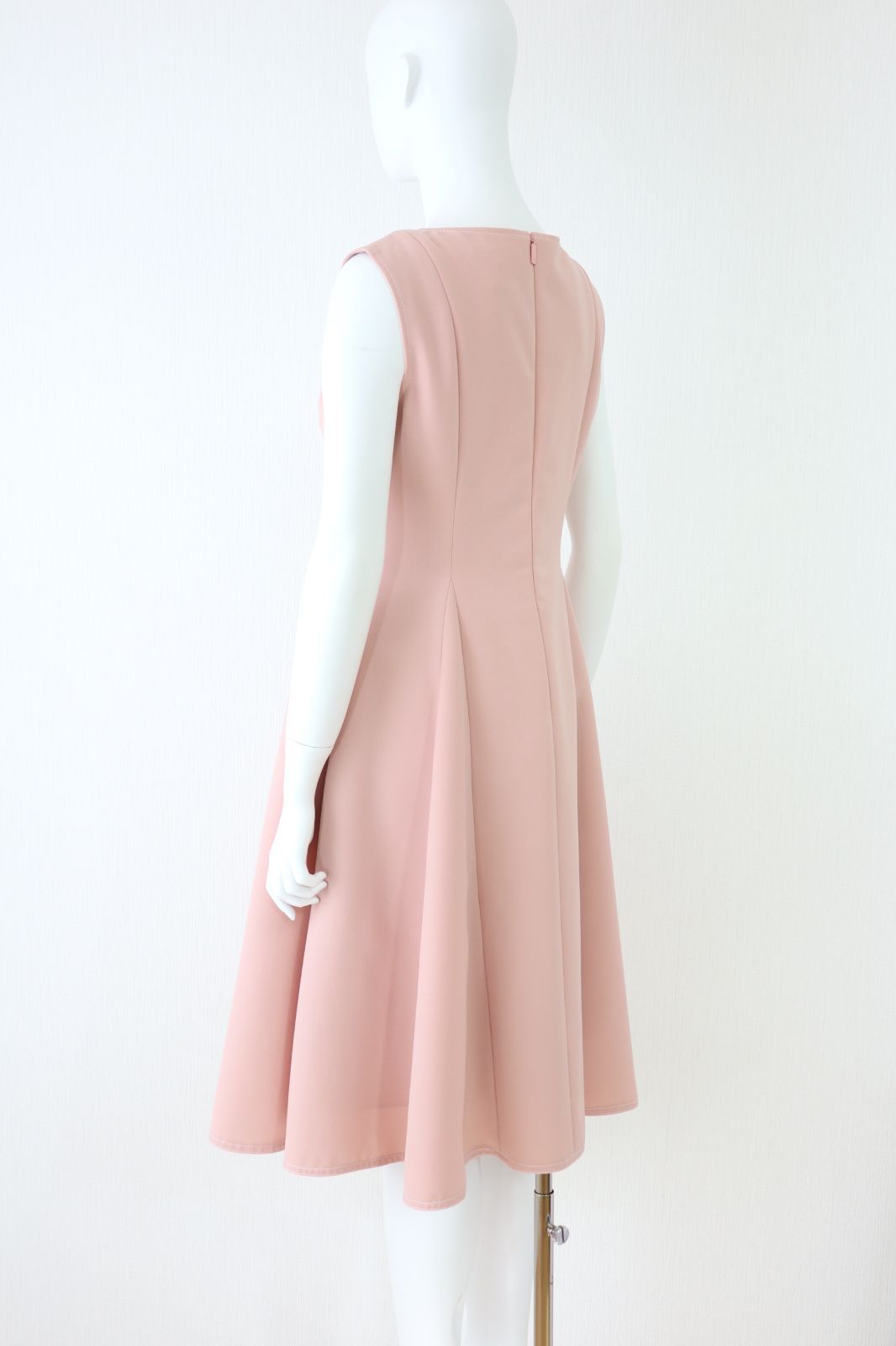 美品 ルネ Rene フィット&フレアワンピース Aライン リボン ピンク 上品 美品 ルネ Rene フィット&フレアワンピース Aライン リボン