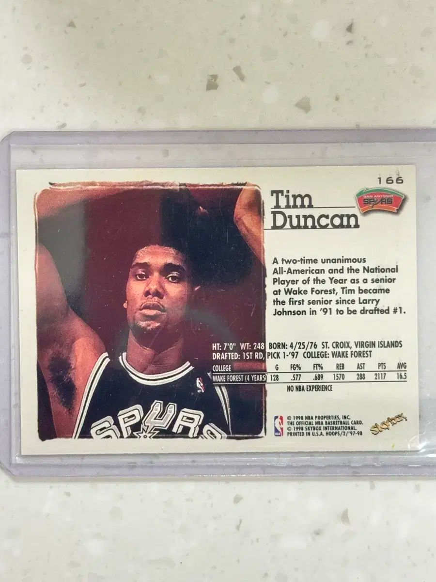 1997-98 SP Authentic Tダンカン ルーキーカード 1997-98 SP