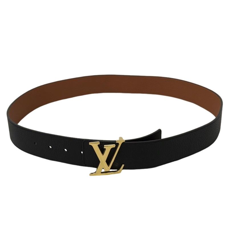 希少美品⭐︎ルイヴィトンLVロゴベルト⭐︎M9151⭐︎90cm⭐︎ブラック＆ゴールド LOUIS VUITTON ルイヴィトン ベルト LV イニシャル 40MM