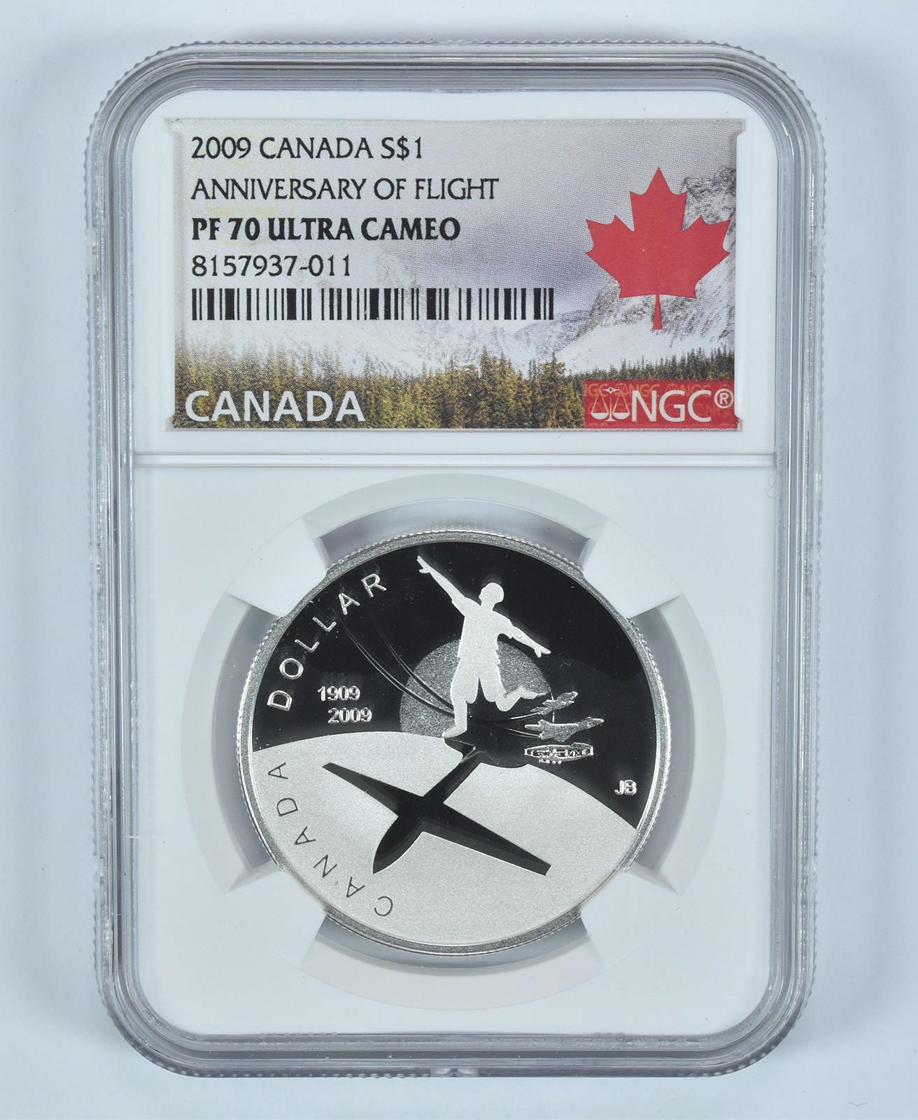 2009年カナダ銀貨 飛行記念 PF70 UCAM NGC カナダラベル