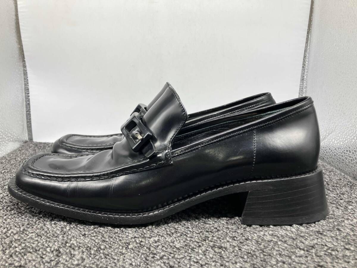 PRADA プラダ ローファー ベルト サイズ 37 約23.5 cm ブラック 黒