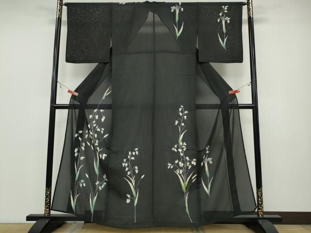 平和屋着物＊夏物　訪問着　絽　草葉文　正絹　逸品　AABA2823jd 平和屋着物＊夏物 訪問着 絽 草葉文 正絹 逸品 AABA2823jd