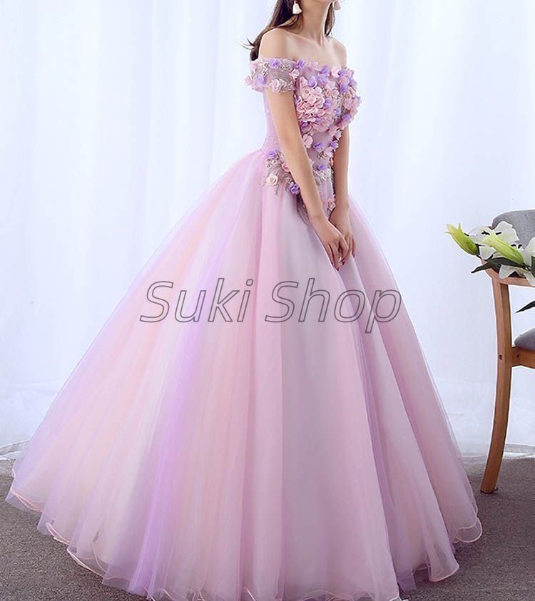 2025 ドレス ロングドレス 色 二次会 パーティードレス 花モチーフ プリンセス 花嫁 ウェディングドレス コンサート 披露宴 結婚式 演奏会 プロムドレス ステージ衣装