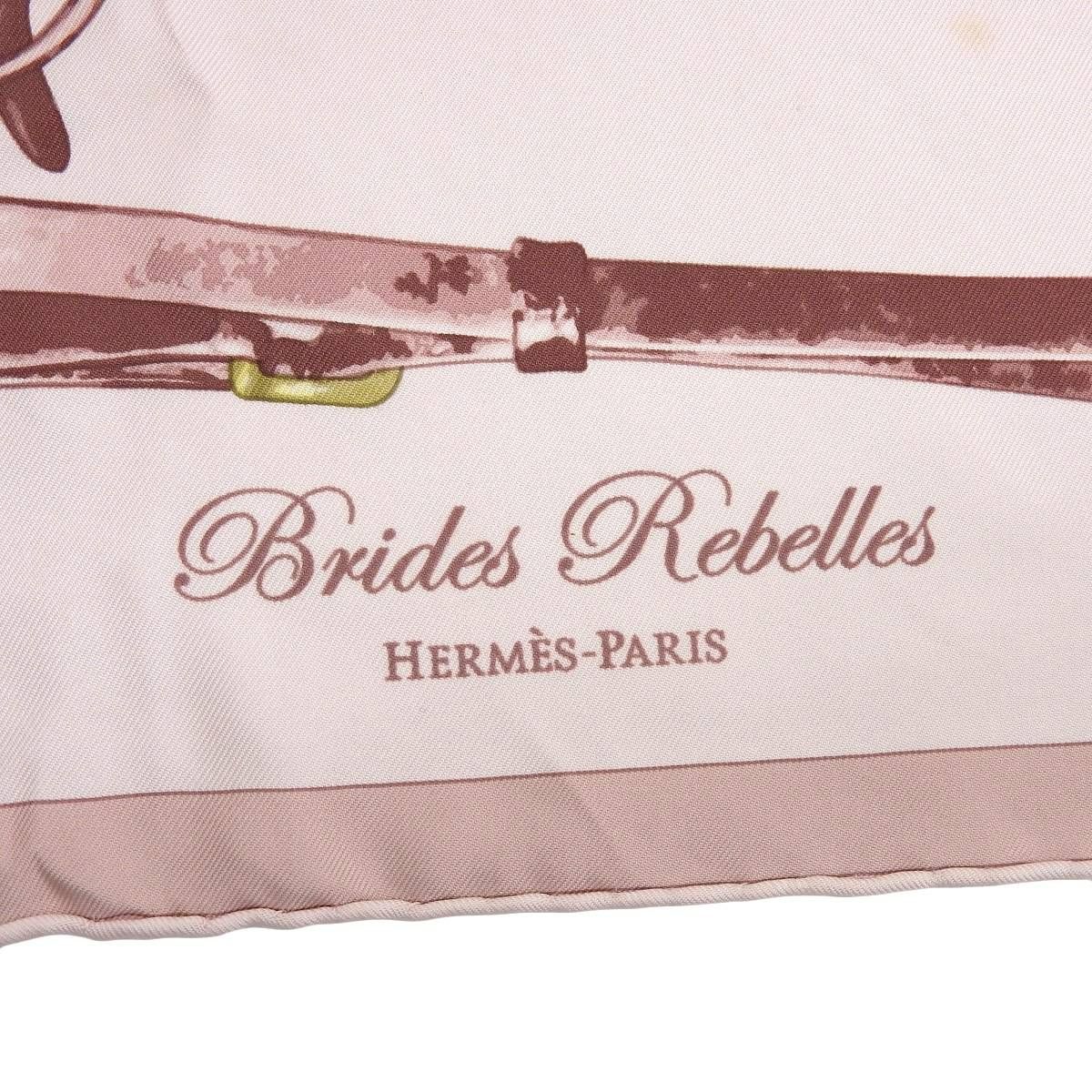 4234) エルメス HERMES カレ90 Brides Rebelles 馬具の低講 スカーフ