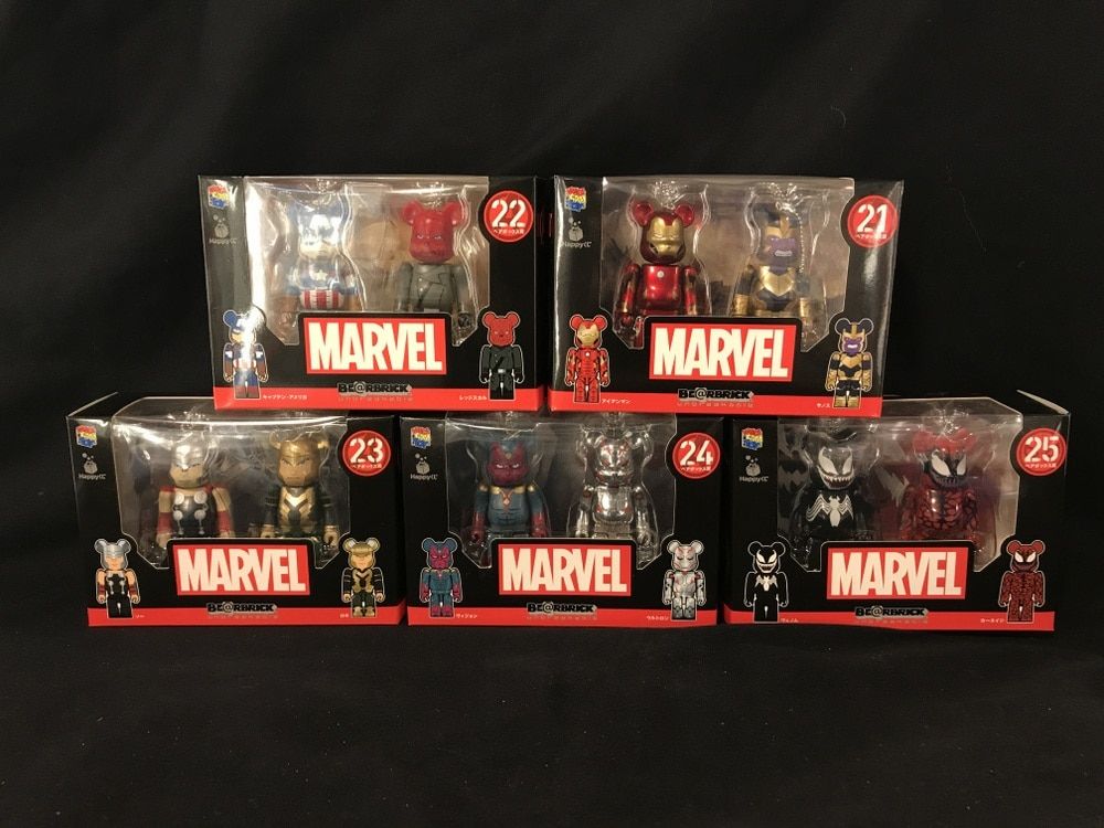 メディコムトイ/サニーサイドアップ MARVEL/Happyくじ BE@BRICK 2021 ペアボックス賞 全5種セット