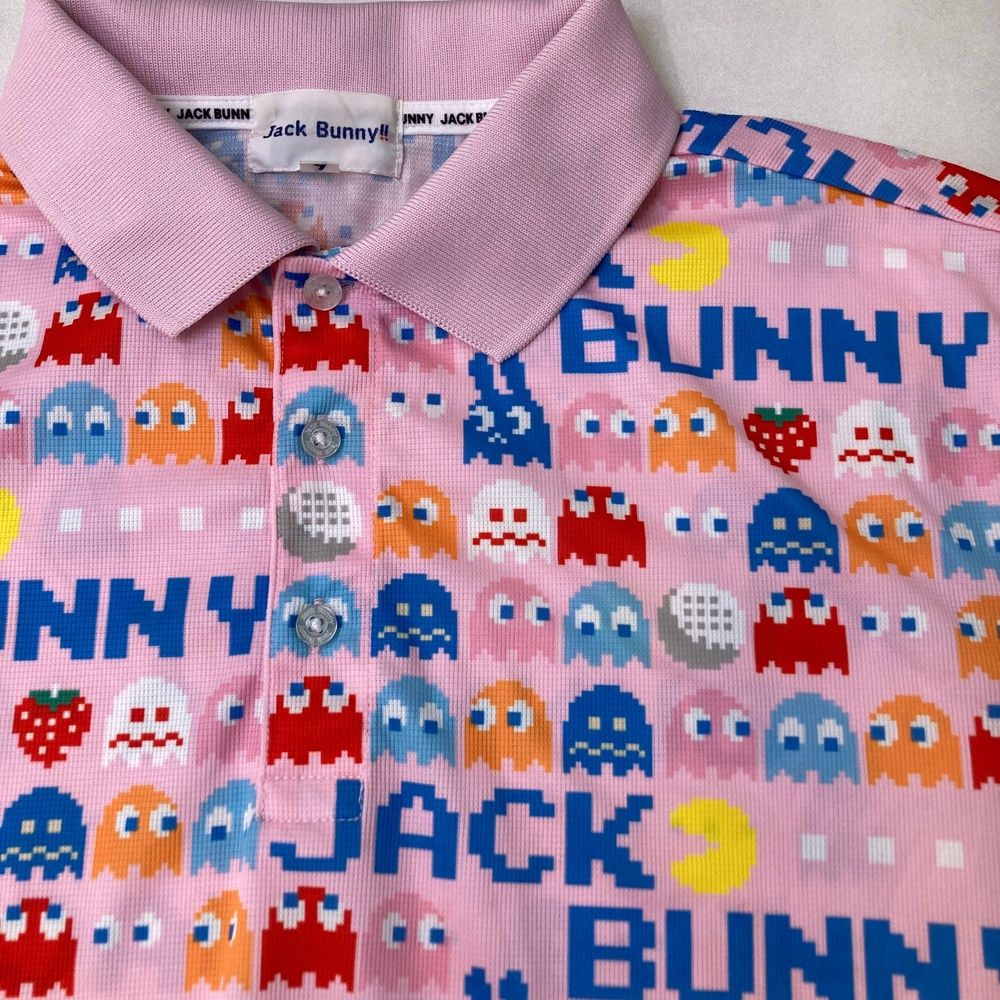 サイズ：6 JACK BUNNY ジャックバニー ×PAC-MAN 半袖ポロシャツ 総柄