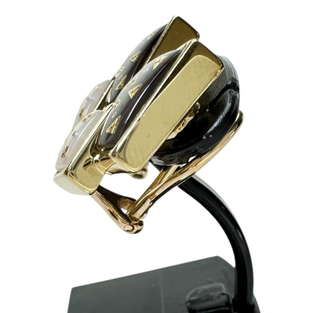 MIKIMOTO/ミキモト】象嵌 シェル イヤリング K18YGイエローゴールド 18  