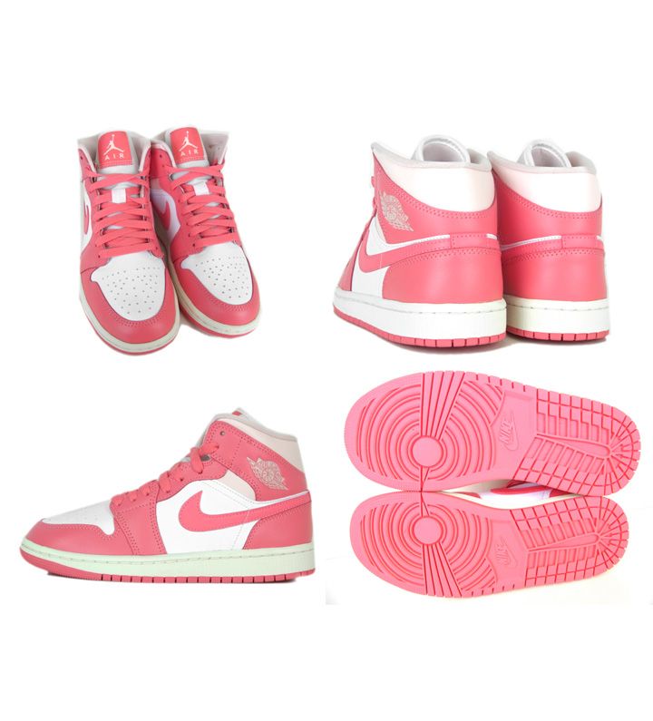 ナイキ NIKE □ 【 WMNS AIR JORDAN 1 MID Strawberries and Cream ...