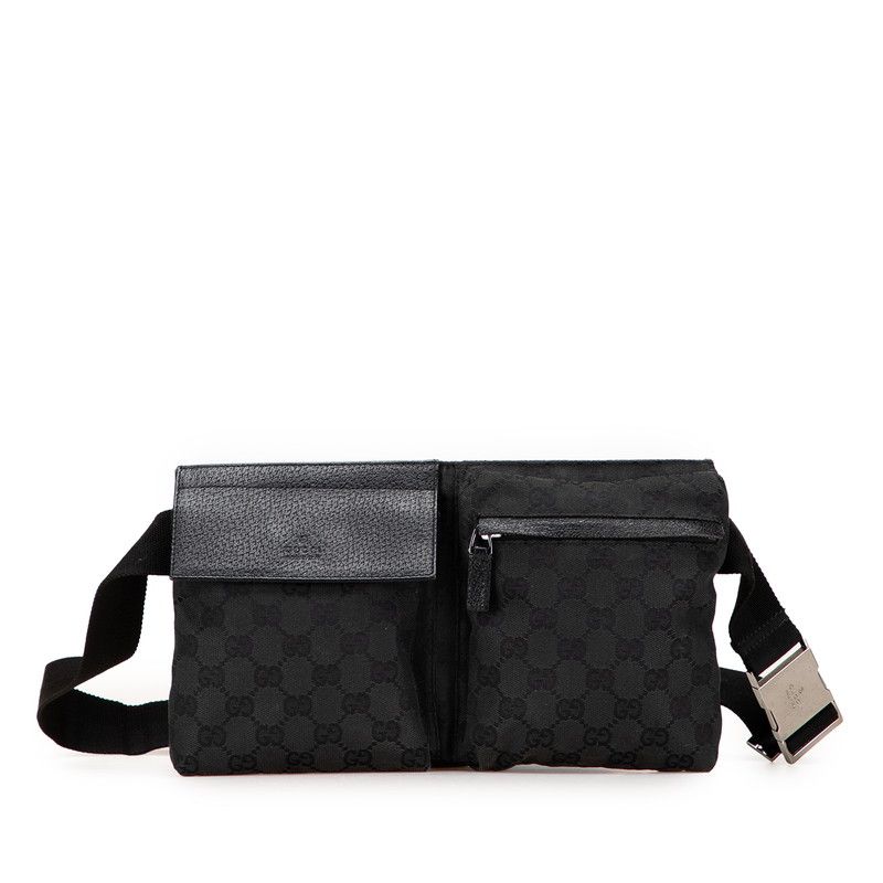グッチ ボディバッグ ウエストポーチ レザー×キャンバス 黒 GUCCI グッチ 474293 K9RRN ボディバッグ メンズ レディース