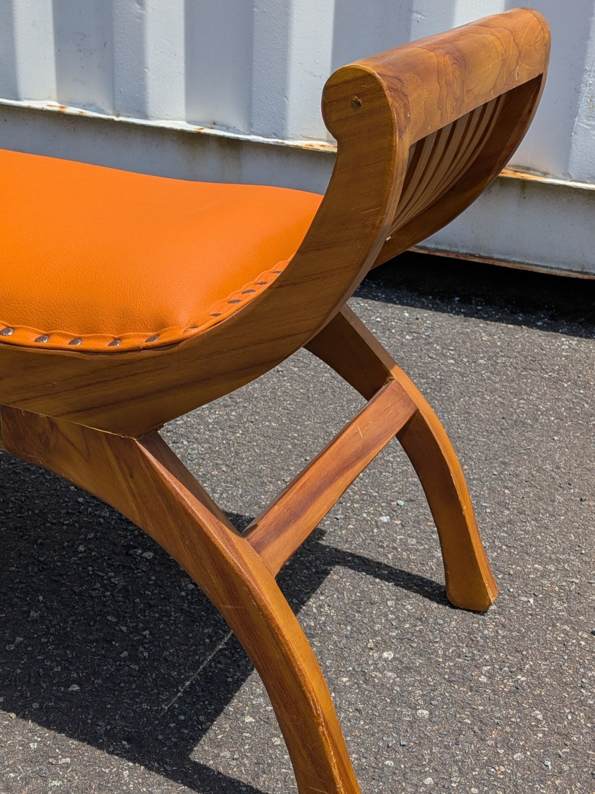 アジアン家具 カルティニ ベンチ 2人掛け 無垢材 ナチュラル×ブラウン