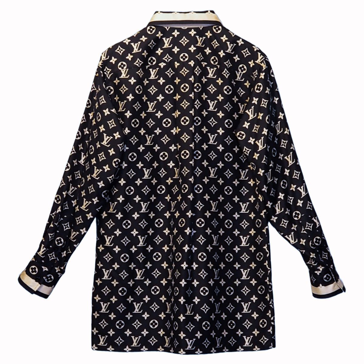 中古】LOUIS VUITTON ルイ ヴィトン モノグラム パジャマシャツ シルク