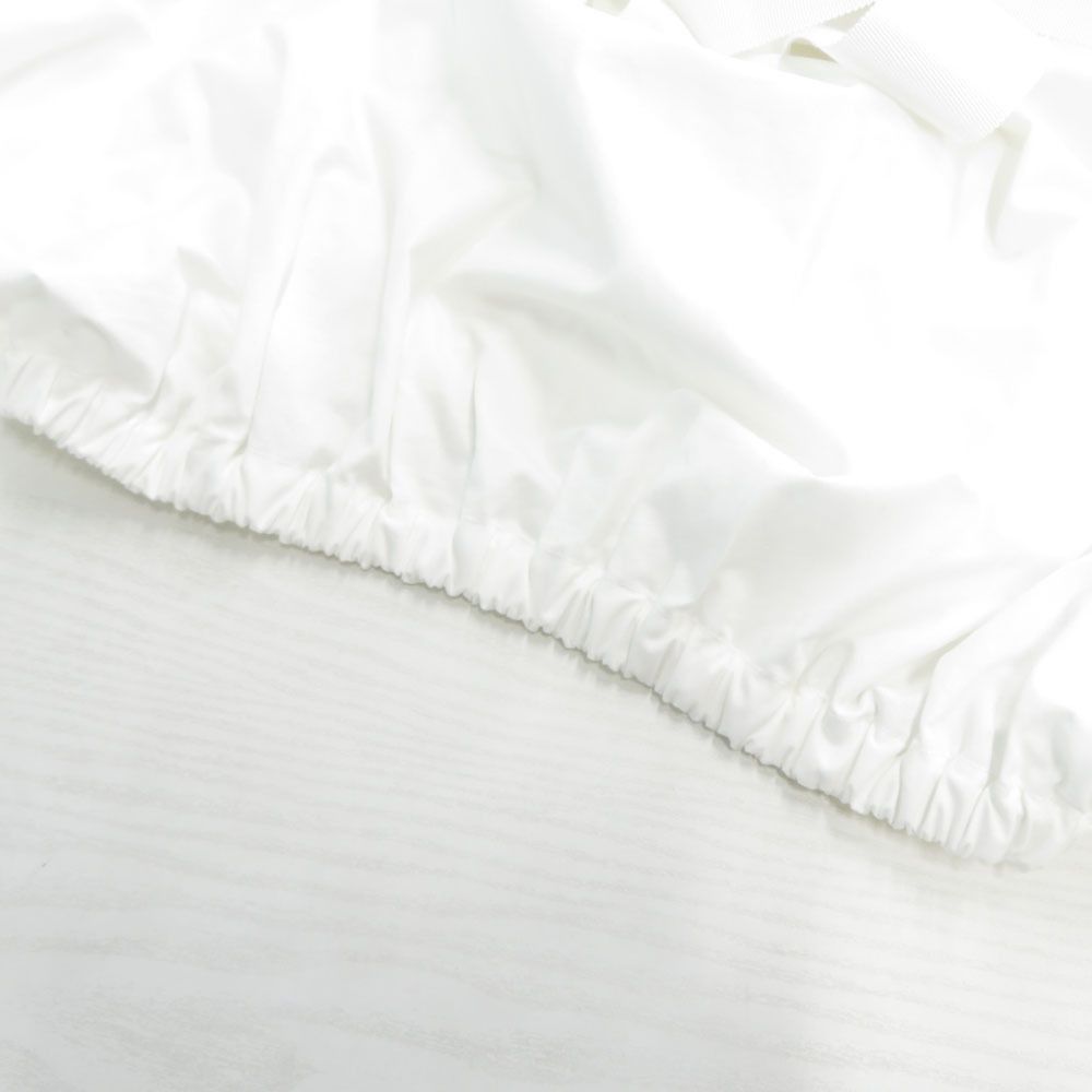 PATOU パトゥ リボンギャザー ブラウス ホワイト系 36 [240101222102