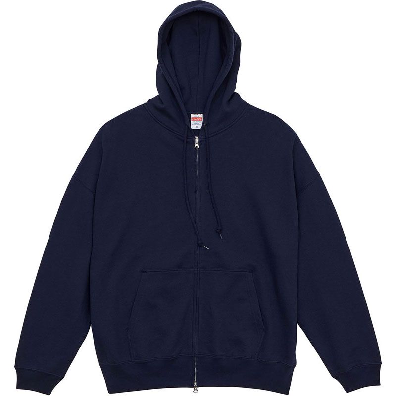 UnitedAthle ユナイテッドアスレ 10.0オンス ビッグシルエット スウェット フルジップ パーカ 裏パイル カジュアル スウェットパーカー 520301-86 ネイビー