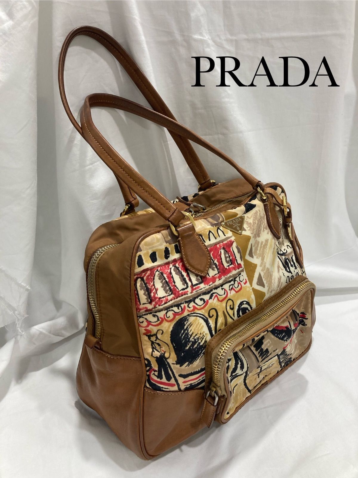 PRADA プラダ オールドプラダ ハンドバッグ トートバッグ ヴェネチア柄
